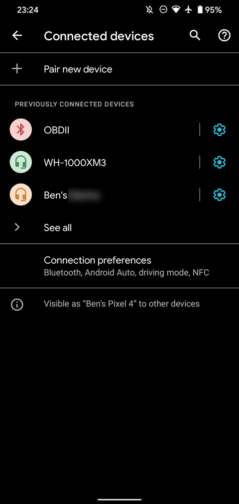 Android Bluetooth Settings