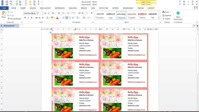 How to Create Your Business Cards in Microsoft Word