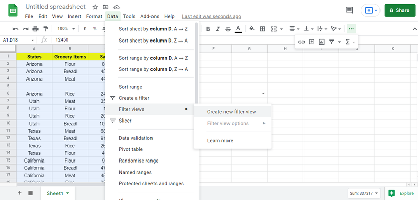How to Use Filter Views in Google Sheets