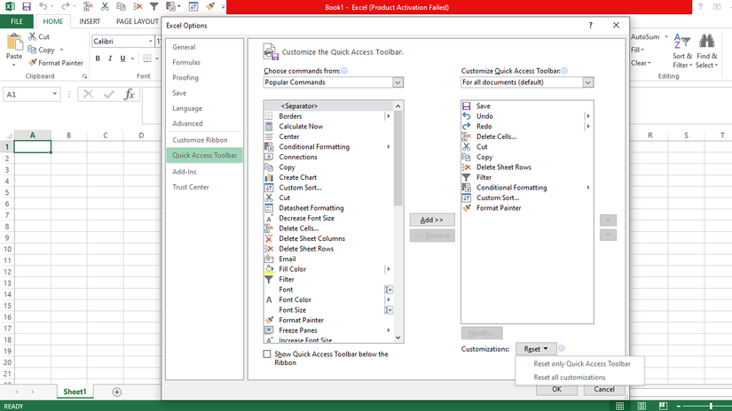 How to Customize Quick Access Toolbar in Excel