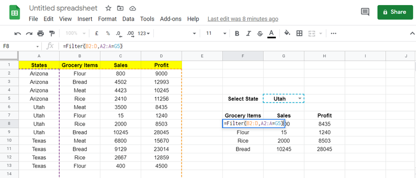 How to Use the FILTER Function in Google Sheets