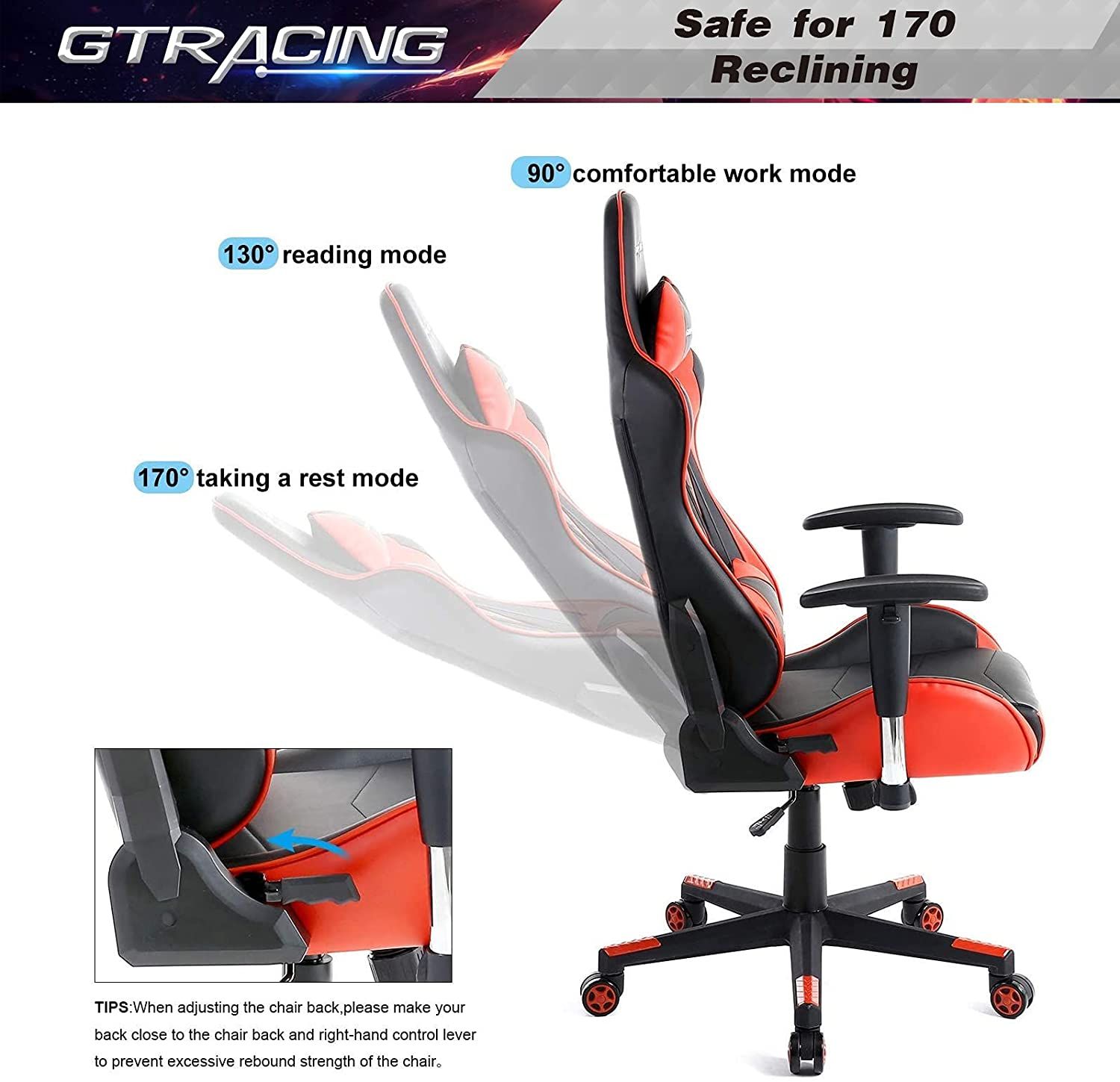 GTRACING Gaming Chair recline