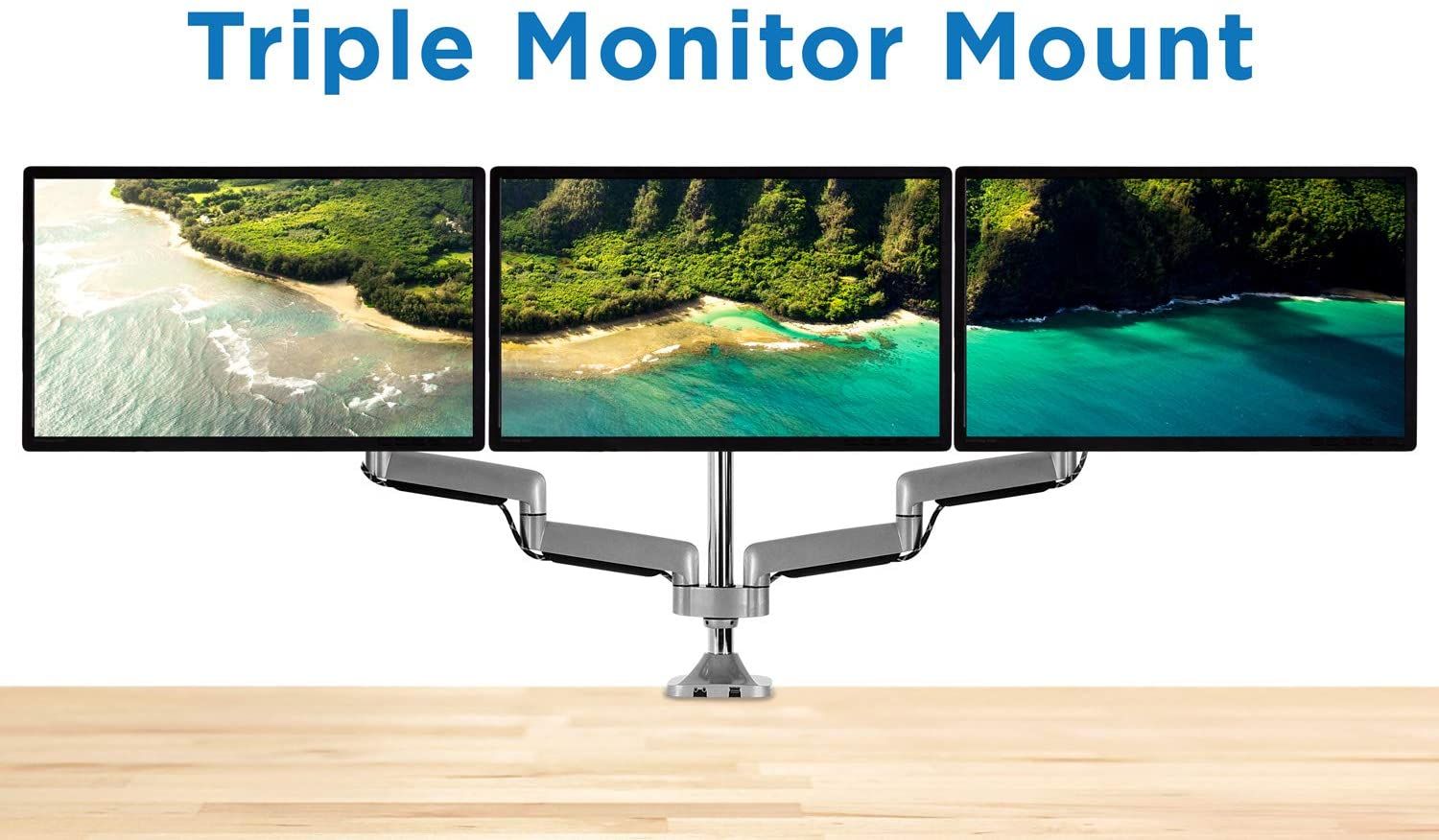 Mount-It! Triple Monitor Mount with Monitors