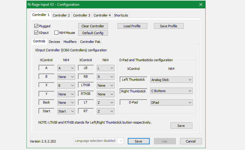 Project64 Configure Controls