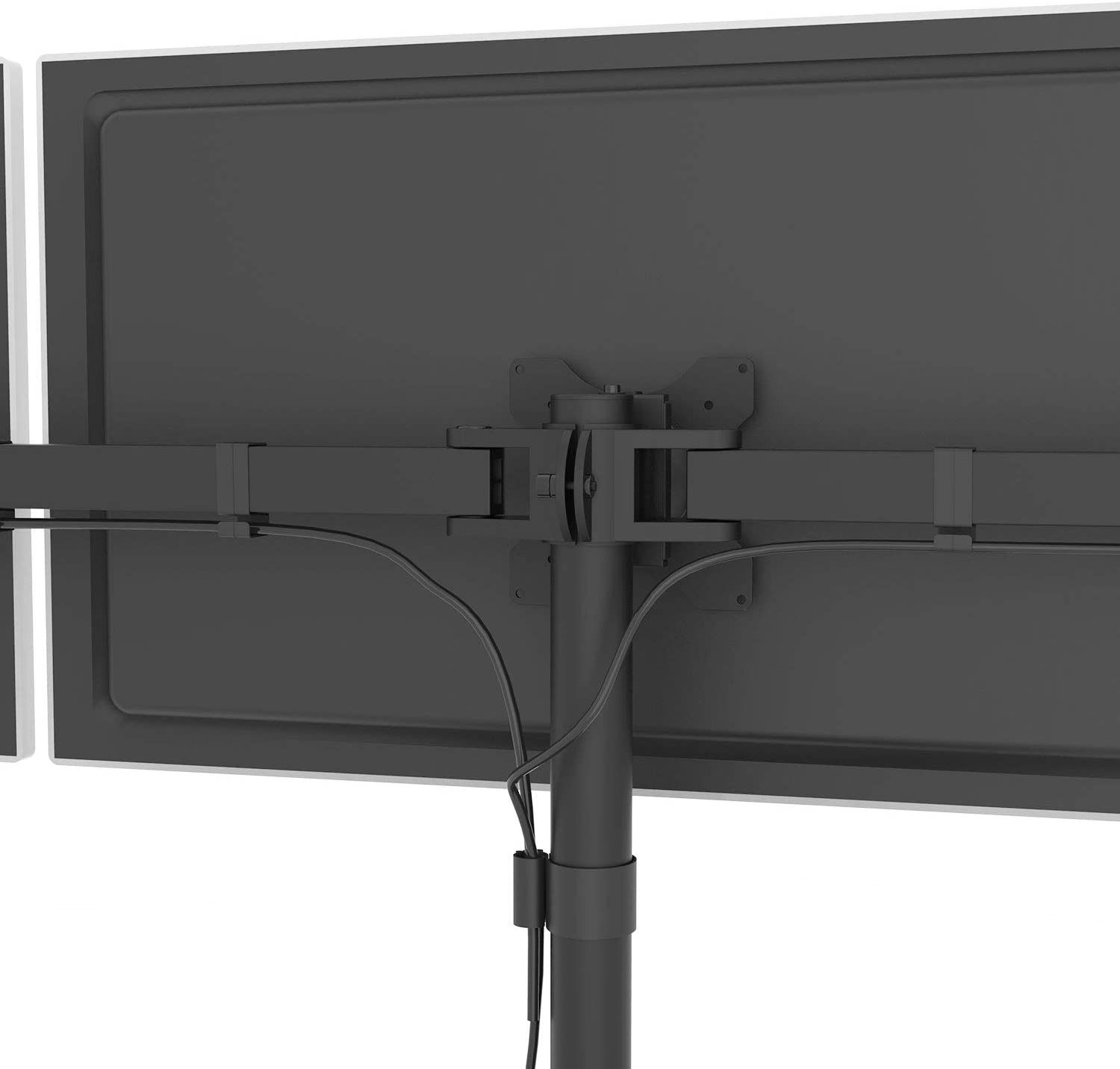WALI Triple Monitor Free Stand Mount MF003 Cable Management