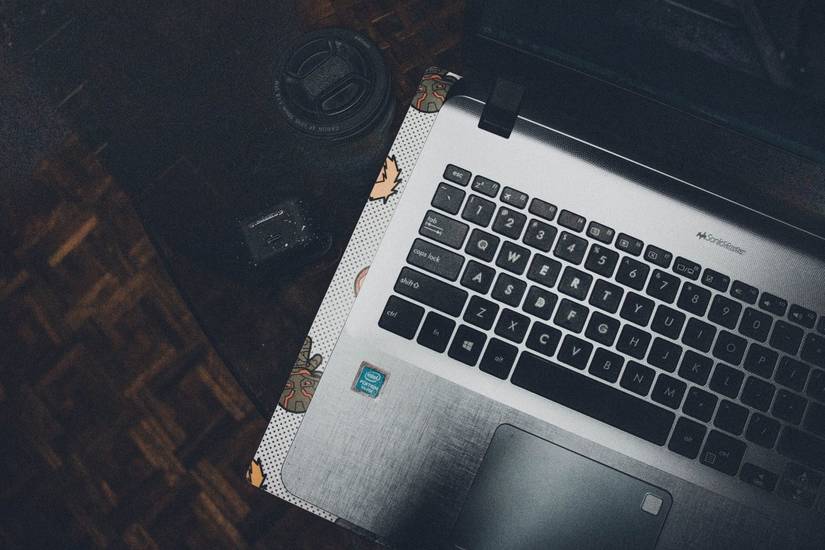 closeup of a laptop keyboard