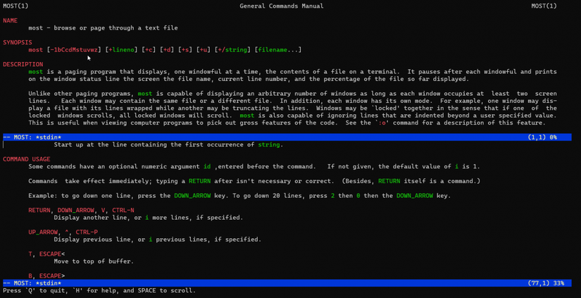 Most: The Linux Pager You Never Knew You Needed