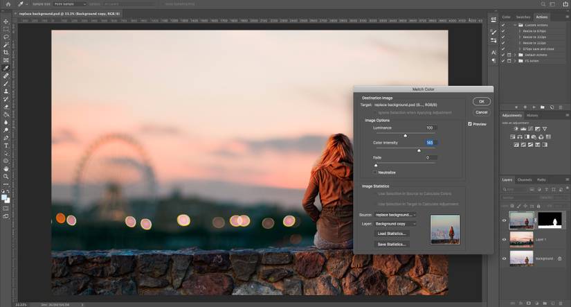 replace background on photoshop