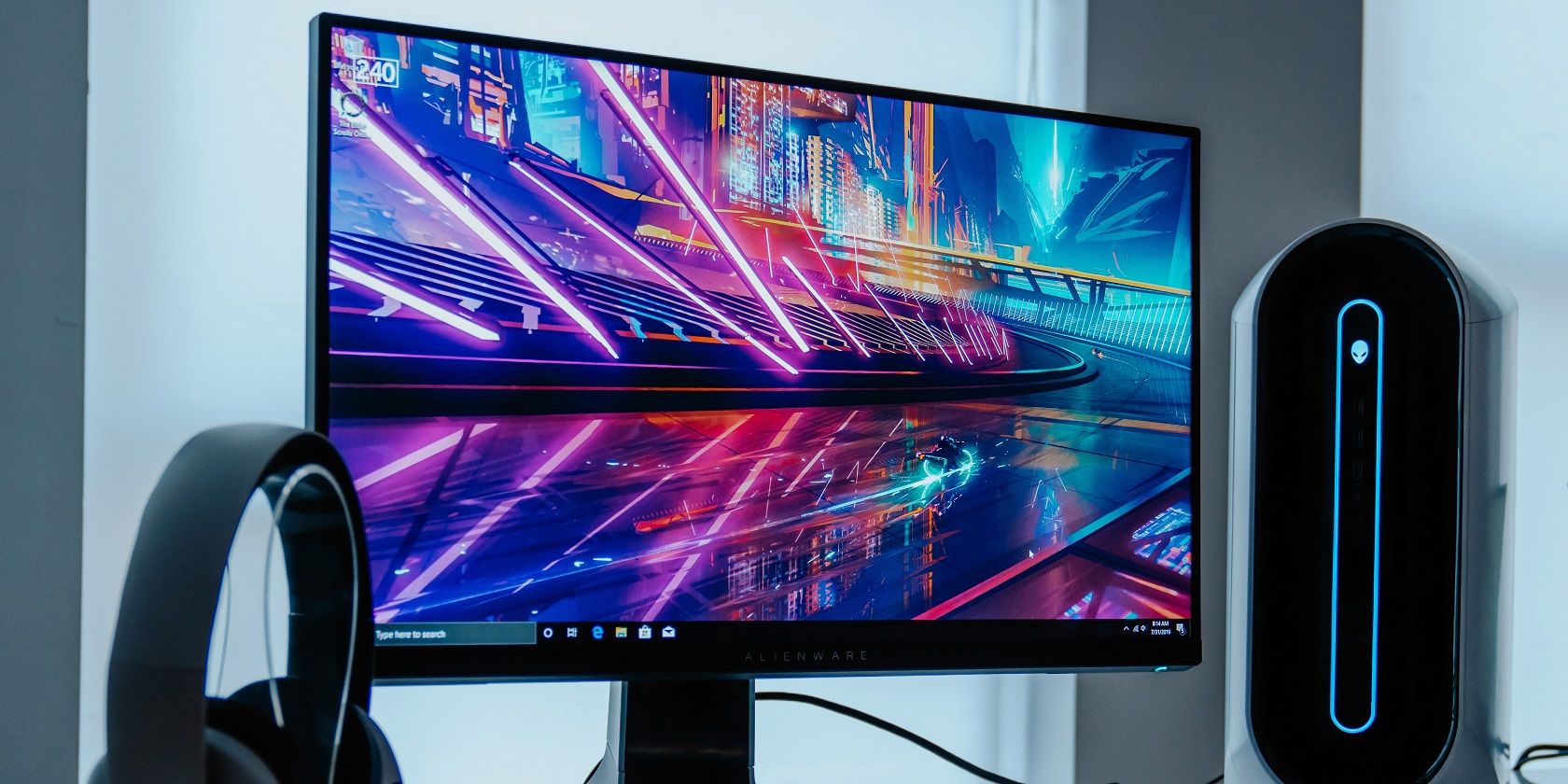 Alienware monitor on a desk