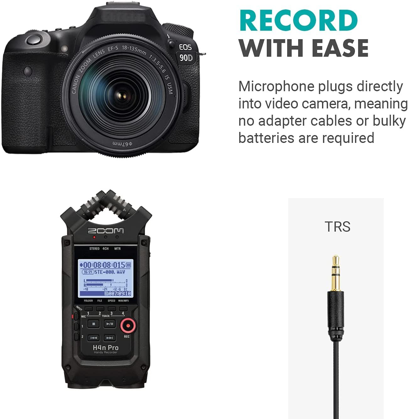 Movo DOM1 Lavalier Microphone with Camera and Zoom Recorder