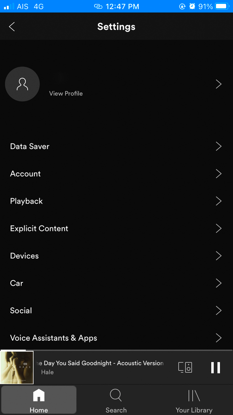 Spotify Settings Page