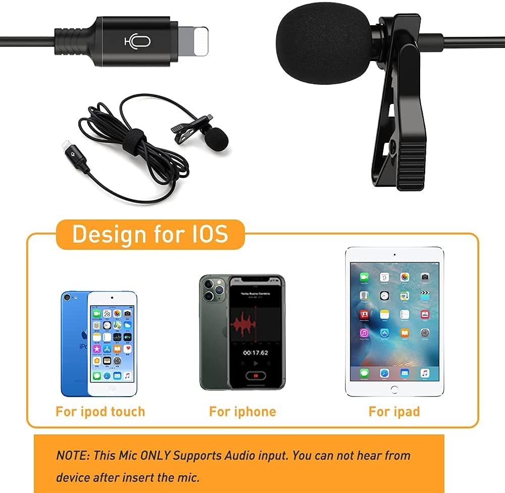 TTStar Lavalier Microphone Professional for iPhone Compatibility
