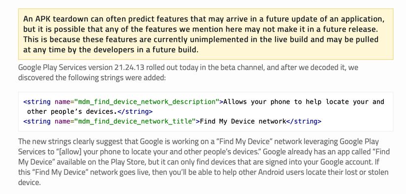 Google Device Code Interface Google Might Be Working on a Rival to Apple's Find My Network