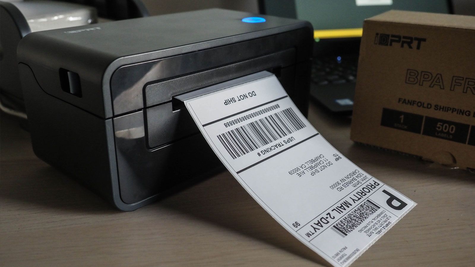 SP410 shipping label example