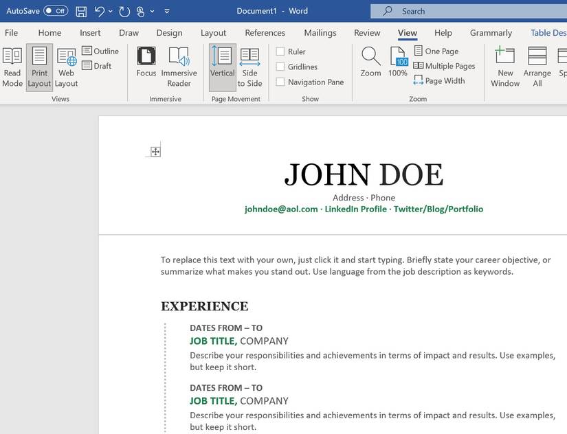 How to Create a Professional Resume Using Microsoft Word