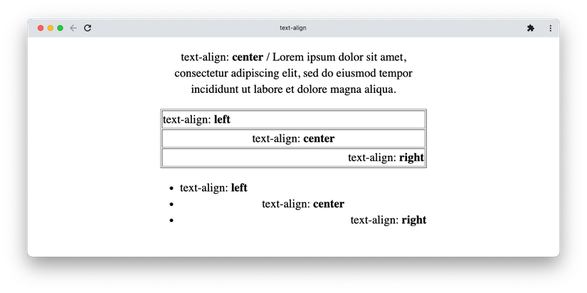 Line Things Up With the CSS Text Align Property