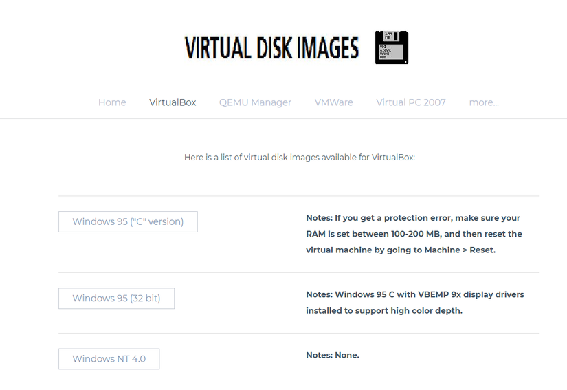 Virtual Machine Image File The 4 Best Sites to Download Virtual Disk Images for VirtualBox