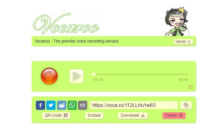 vocaroo chromebook voice record