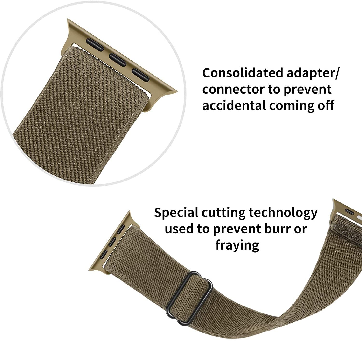 FITWORTH Adjustable Stretchy Nylon Watch Band connector