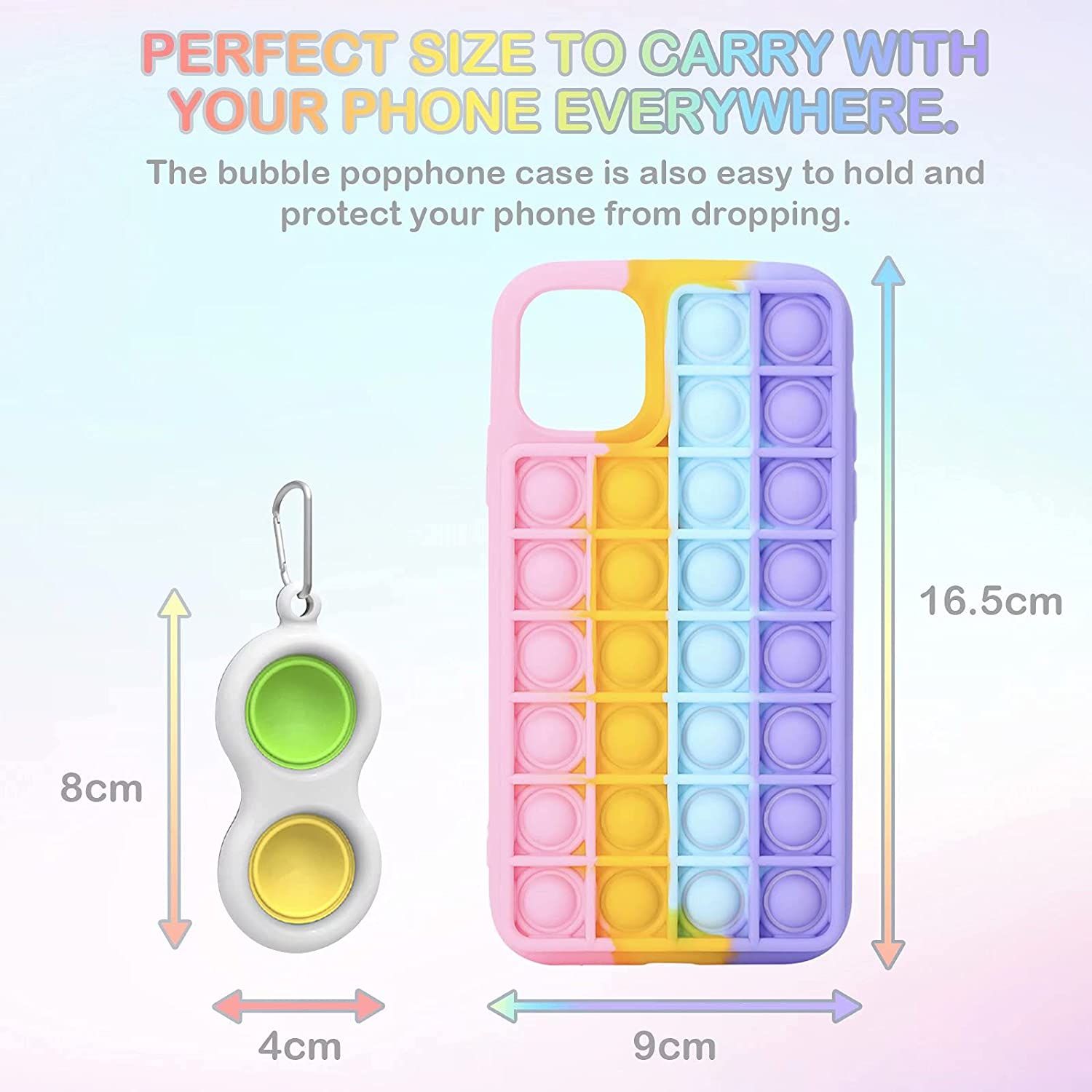 Fidget Toy Pop Phone Case dimensions and features