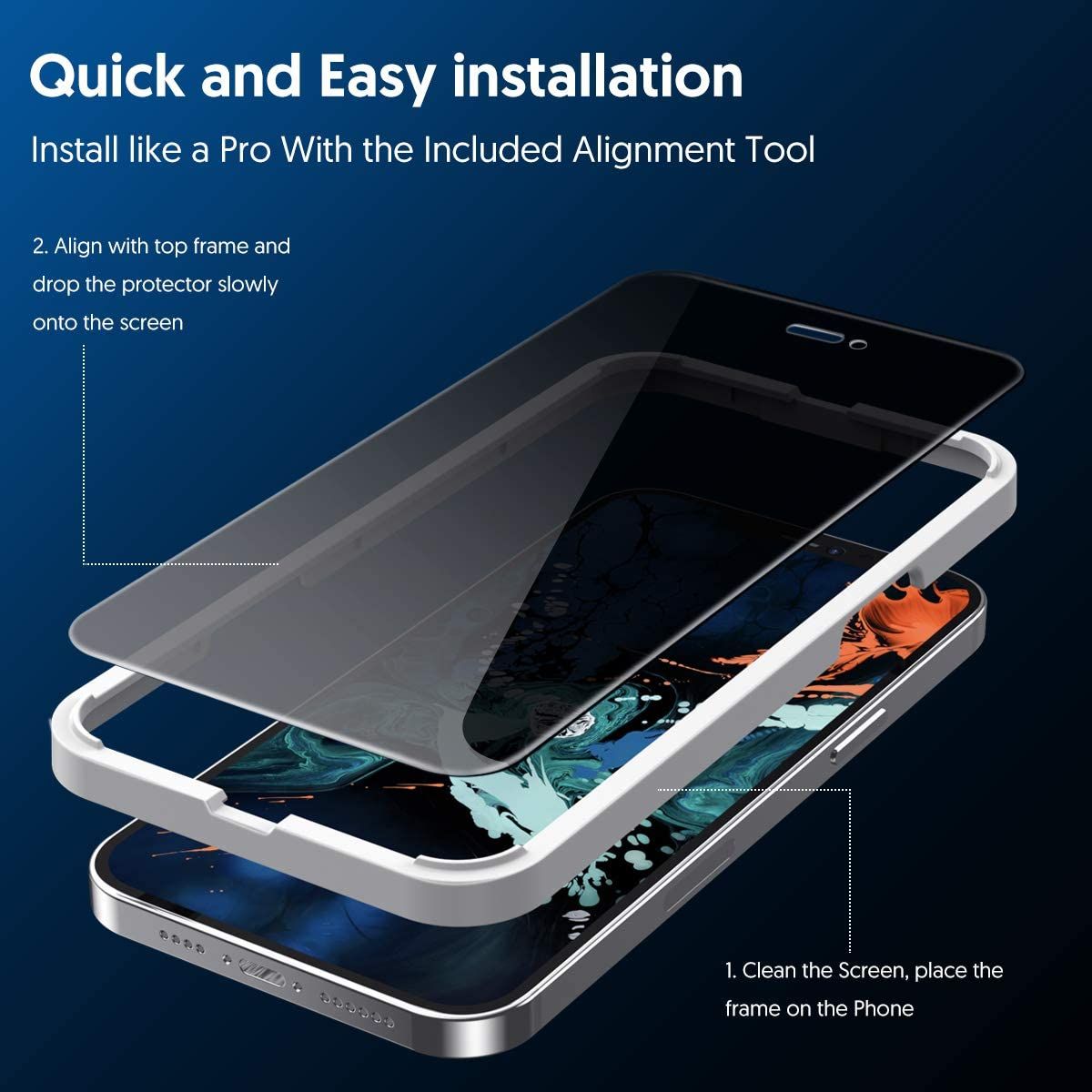 Fotbor Privacy Screen Protector for iPhone 12 Pro Max 03