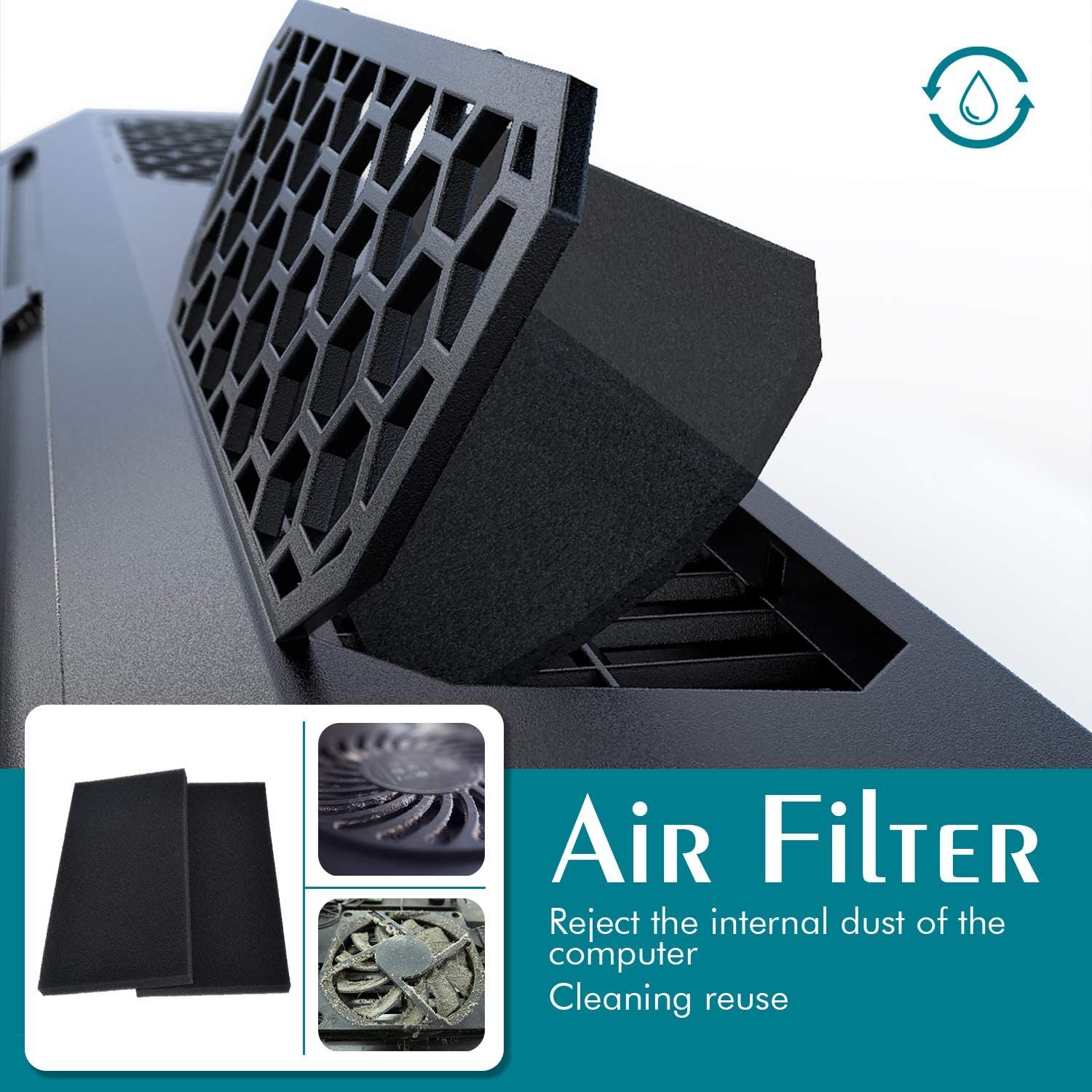 IETS GT300 Double Blower Laptop Cooling Pad air filters