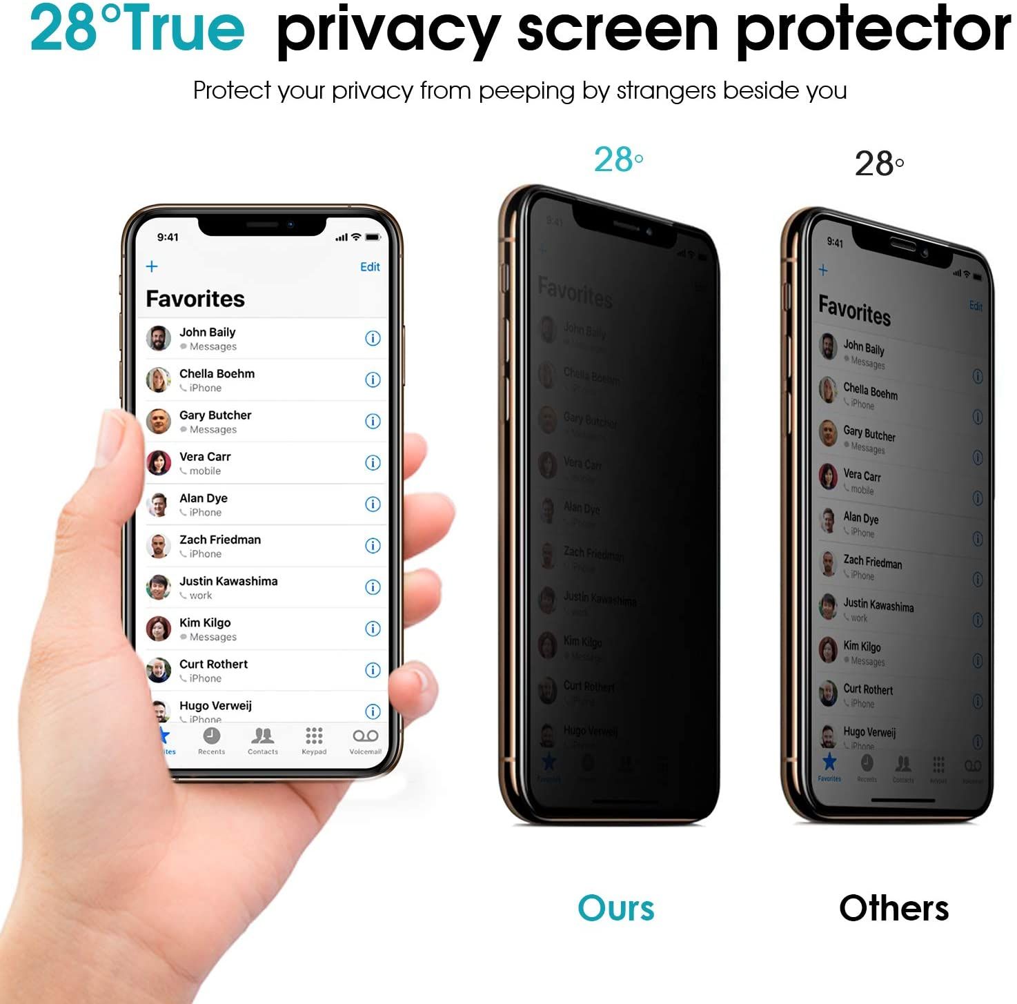 OTAO Privacy Screen Protector for iPhone 11 Pro Max and iPhone XS Max 02