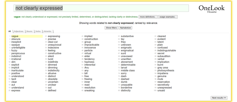 How to Find the Word You Can't Remember With OneLook Reverse Dictionary