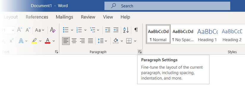 Paragraph Settings in Word