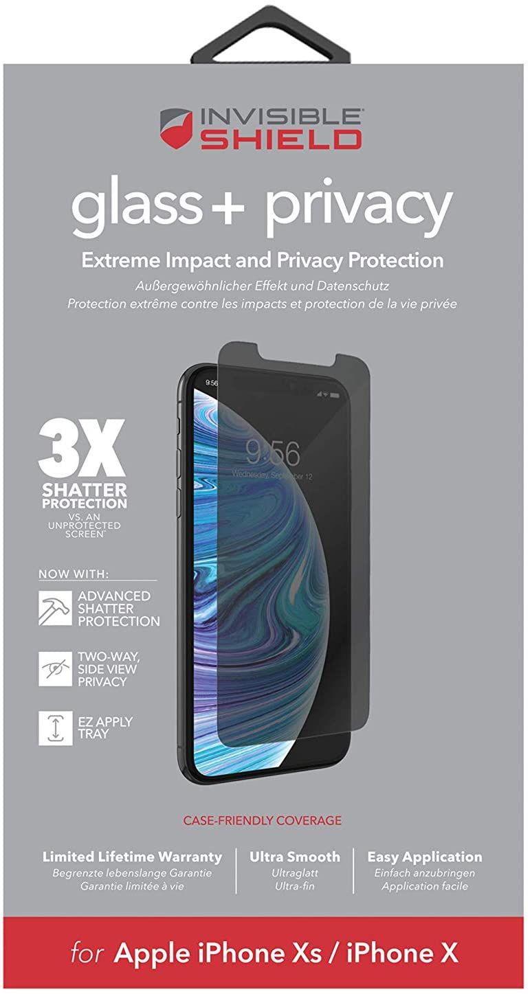 ZAGG InvisibleShield Glass Privacy Screen Protector for iPhone X and iPhone XS 02