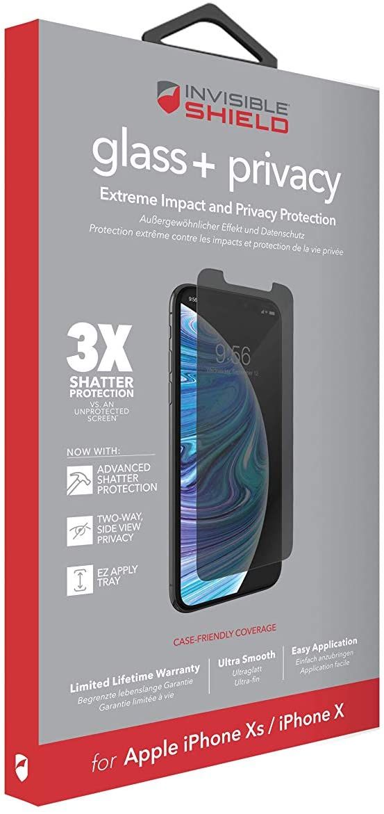 ZAGG InvisibleShield Glass Privacy Screen Protector for iPhone X and iPhone XS 03