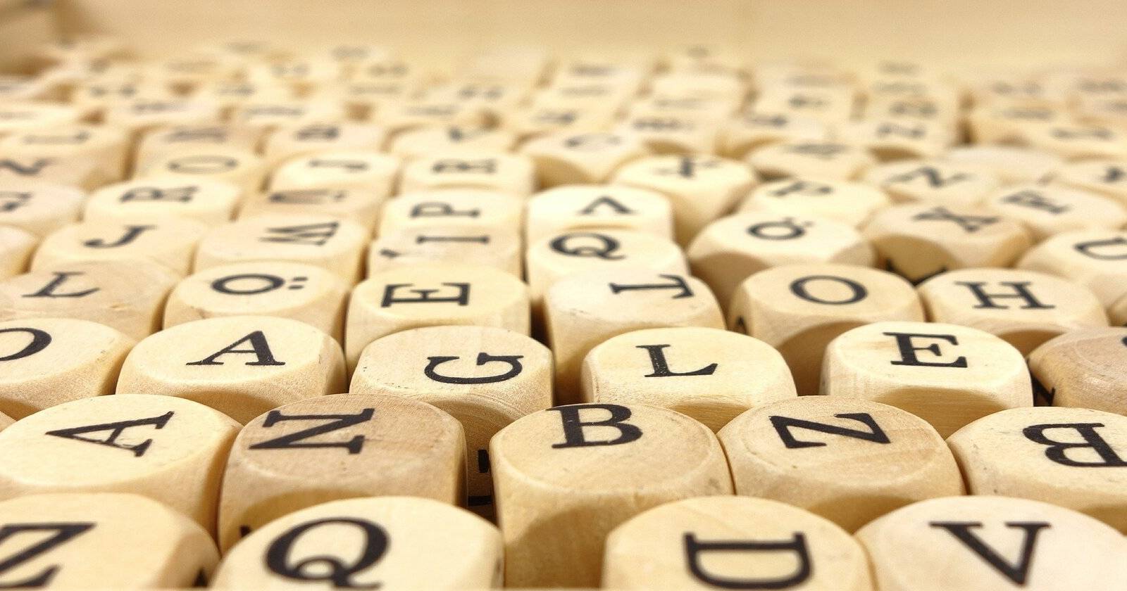 alphabets in wooden cubes