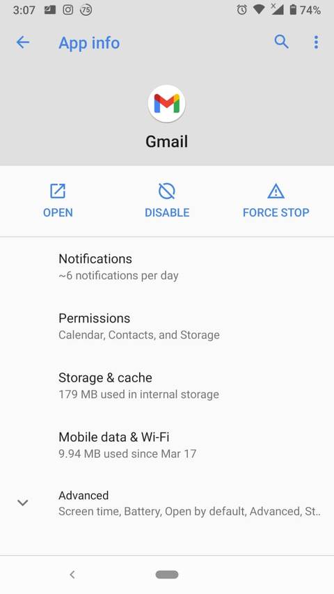 android gmail menu screenshot