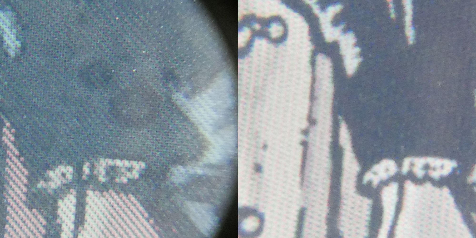 des pixels under magnifying glass