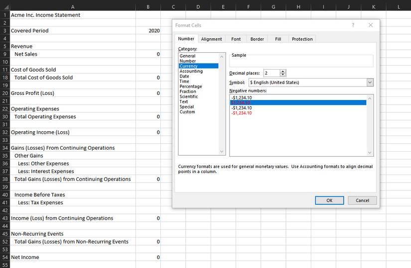 How to Create an Income Statement in Excel