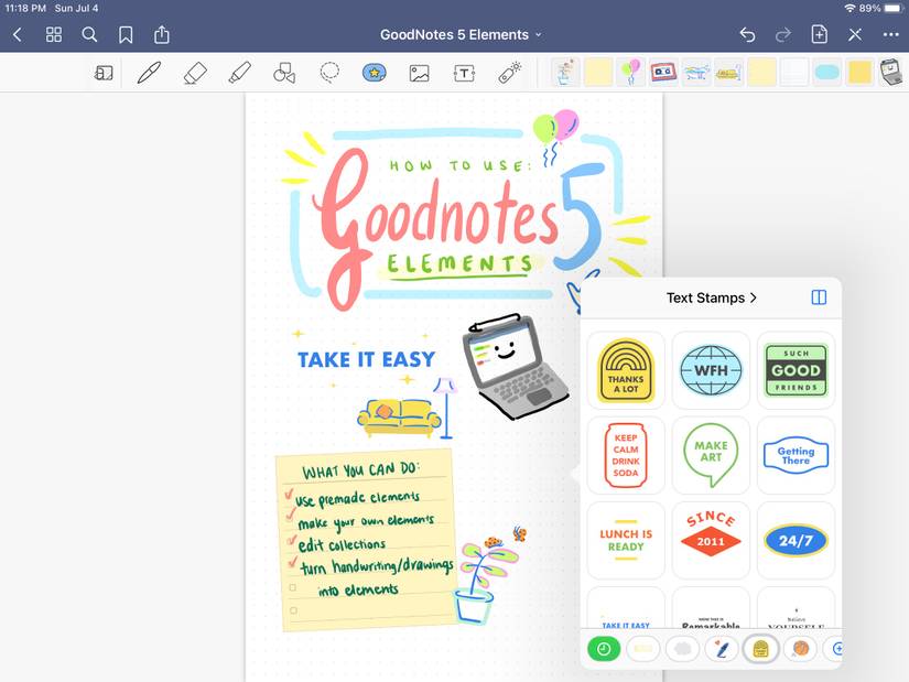 Element Notes Layout How to Use the Elements Tool in GoodNotes 5
