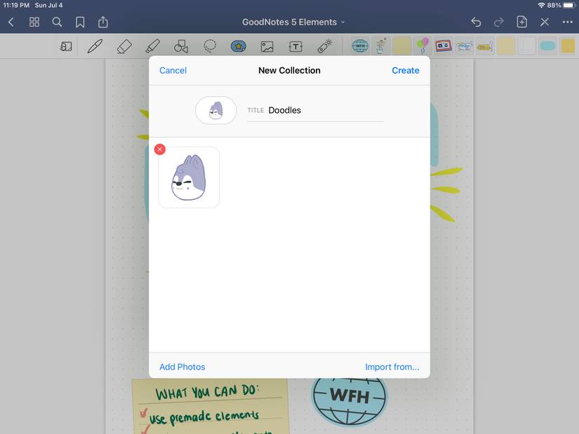 How to Use the Elements Tool in GoodNotes 5