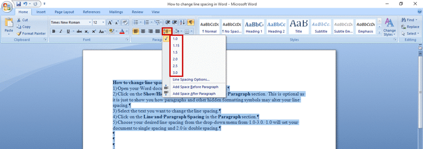 How to Change Line Spacing in Word
