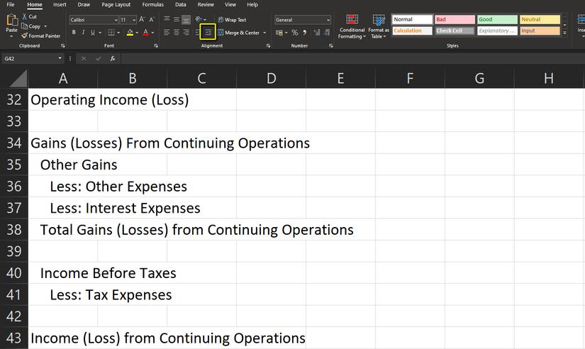 How to Create an Income Statement in Excel