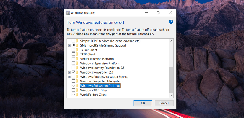 Enable Windows Subsystem for Linux