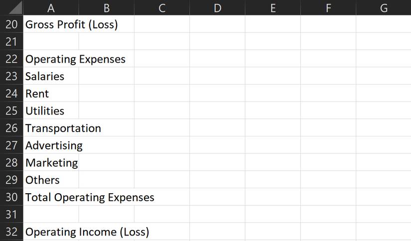 How to Create an Income Statement in Excel