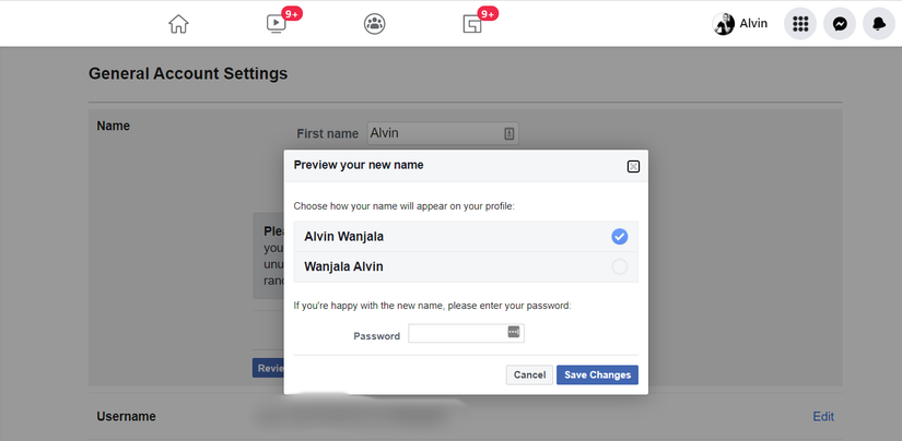 How to Change Your Facebook Name