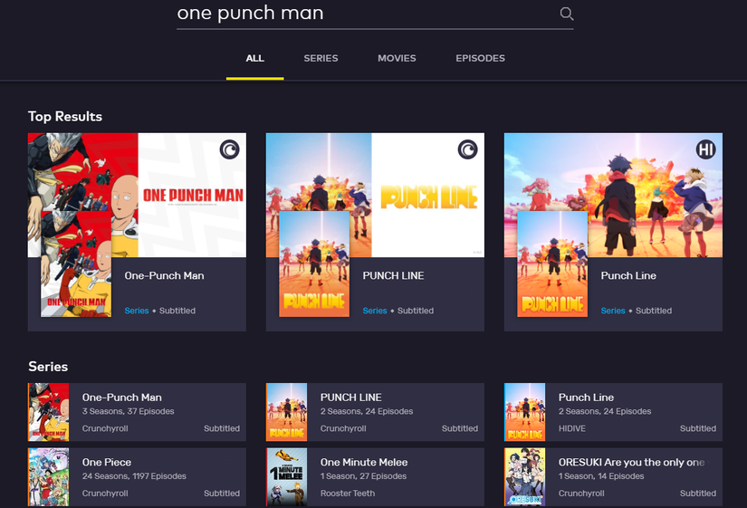 VRV search results