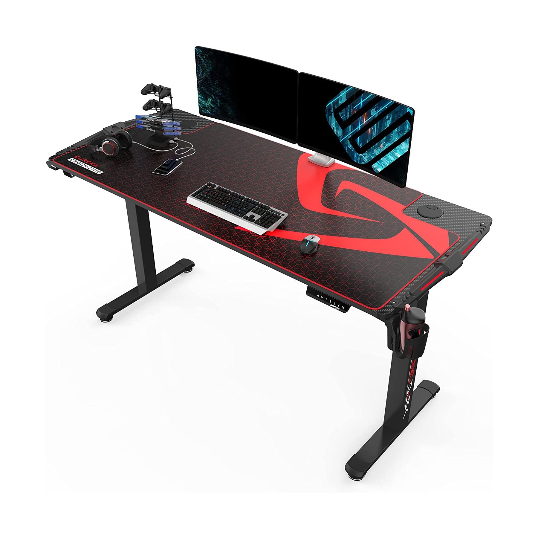 EUREKA ERGONOMIC 65-inch Electric Standing Gaming Desk 01