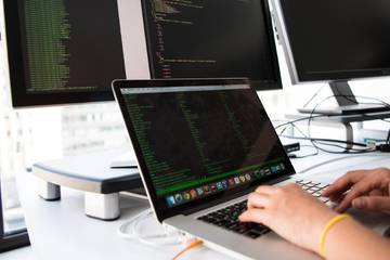 Person using a command on a computer
