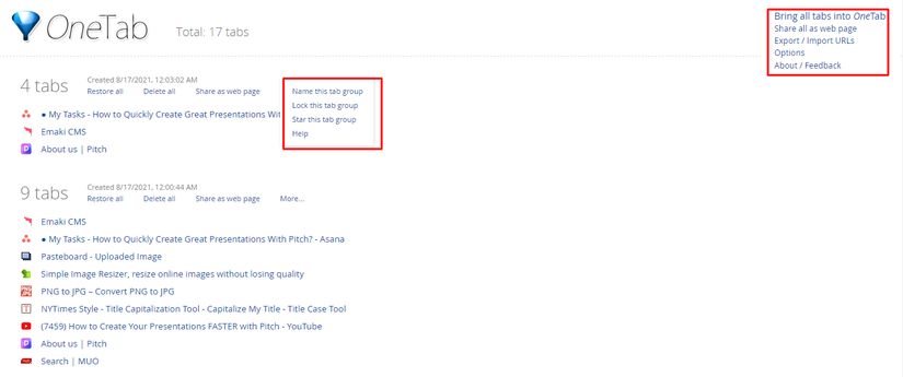 How to Manage Multiple Tabs in Your Browser With OneTab Extension
