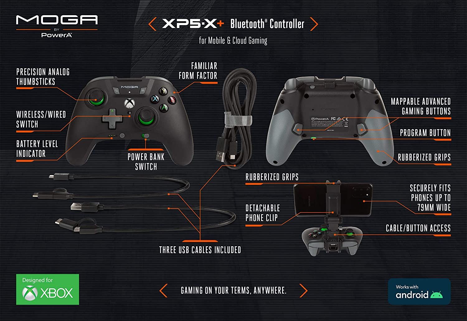PowerA MOGA XP5-X Plus controller features for android