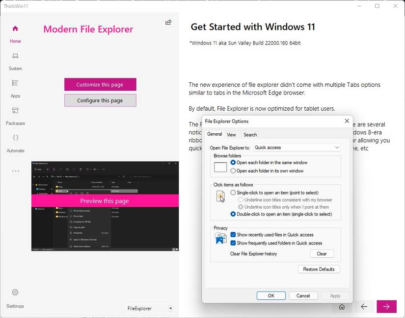 How to Customize Windows 11 with ThisIsWin11