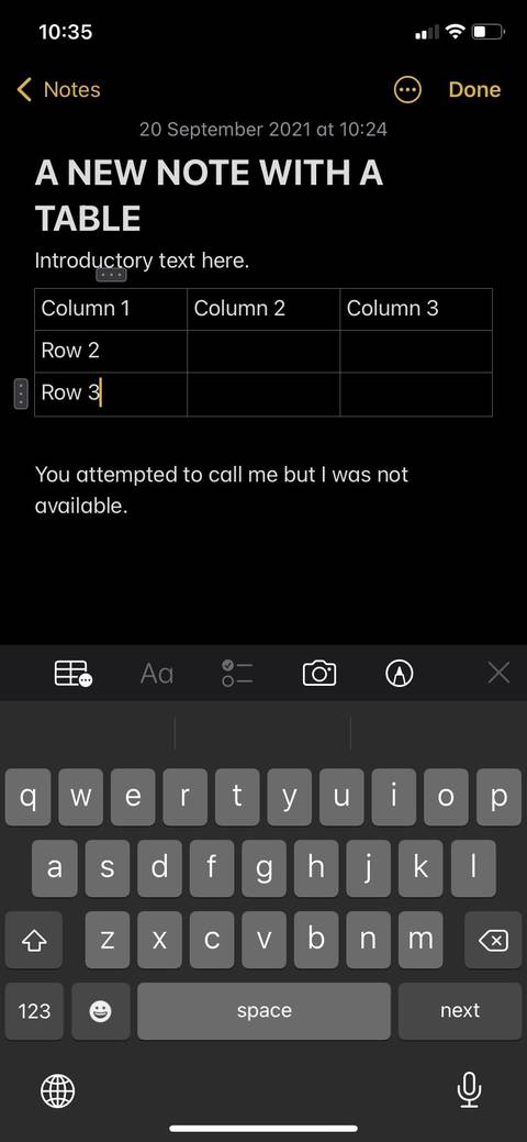 Table With Notes Example How to Create and Format Tables in Apple Notes Like a Pro