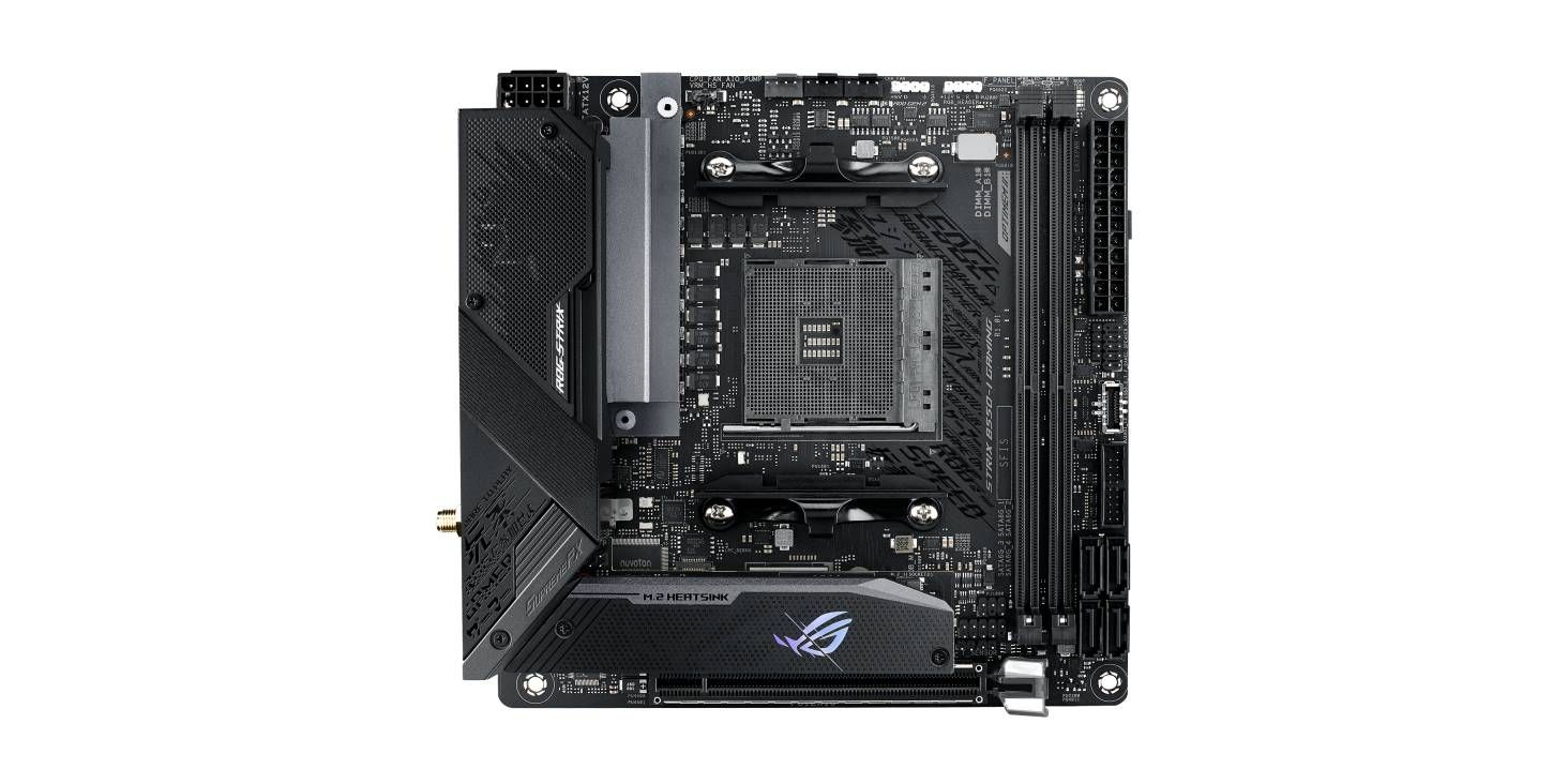 طراحی و اندازه مادربرد Asus ROG Strix B550-I Gaming.